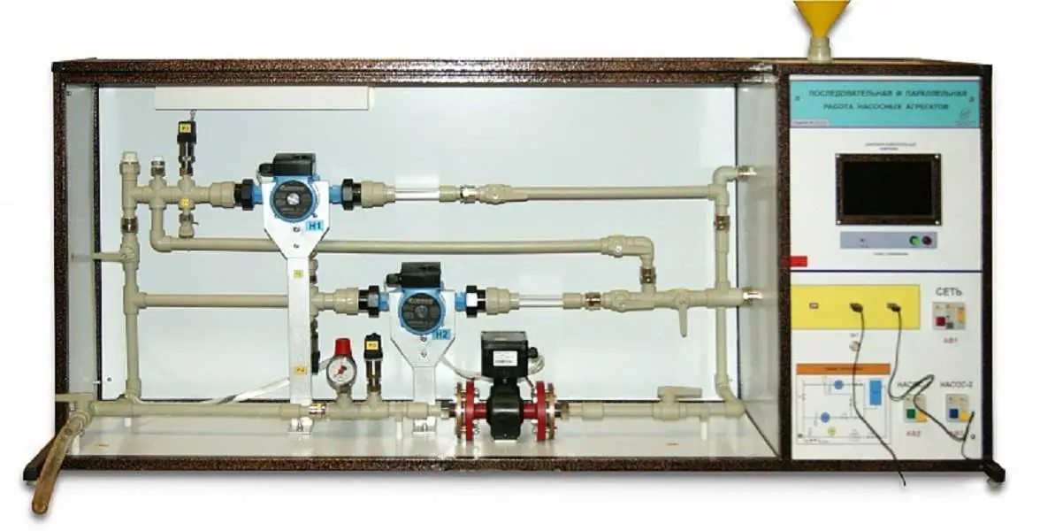 Типовой комплект учебного оборудования «Последовательная и параллельная работа насосных агрегатов»